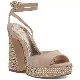 Vince Camuto Womens Leather Open Toe Platform Heels