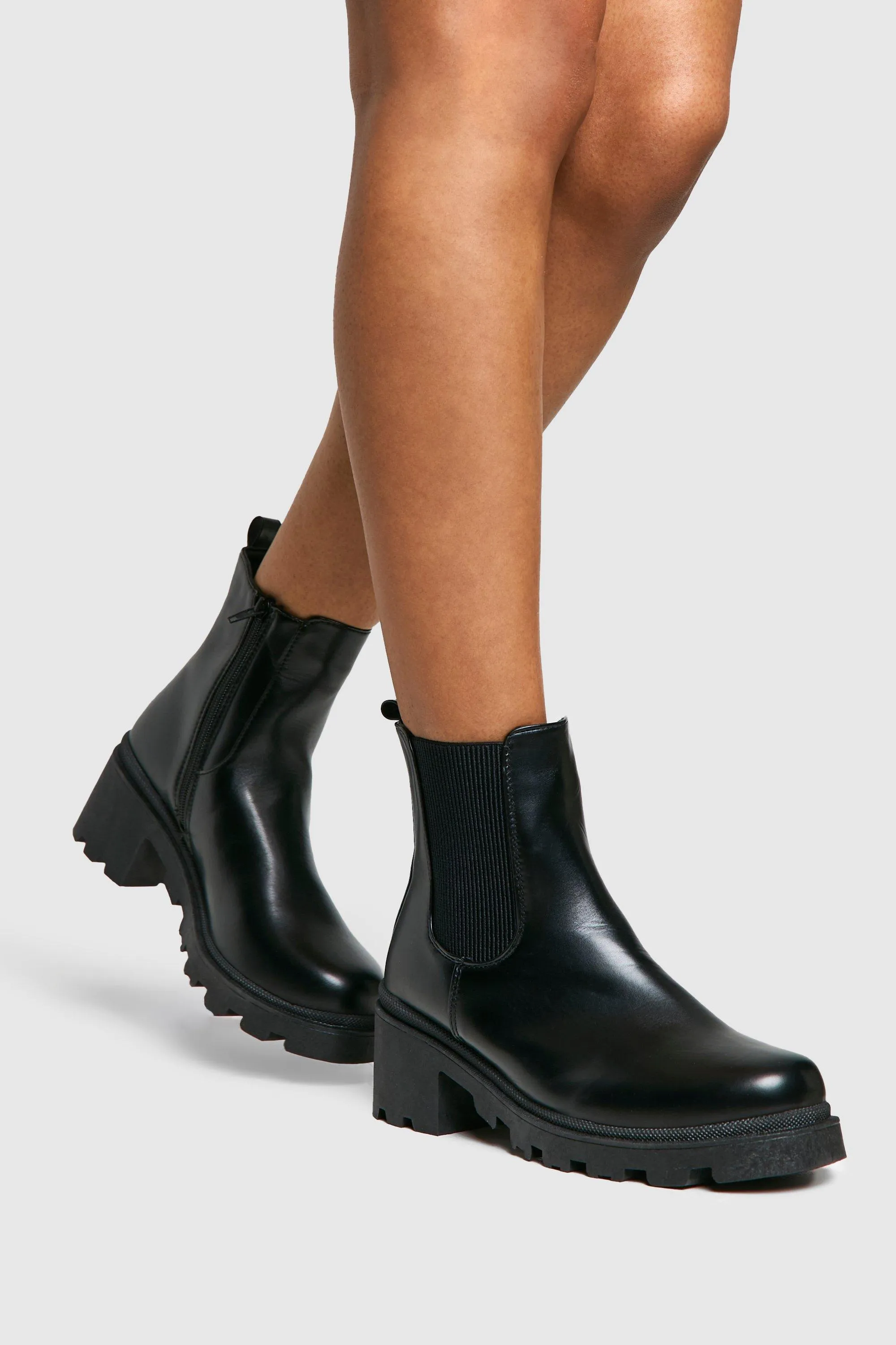 Wide Fit Low Block Chelsea Boots