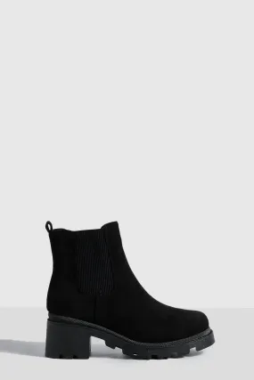 Wide Width Low Block Chelsea Boots