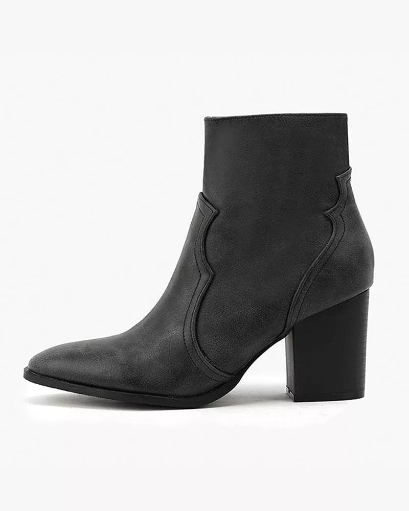 Women's Casual Daily Simple Zipper Chunky Heel Boots