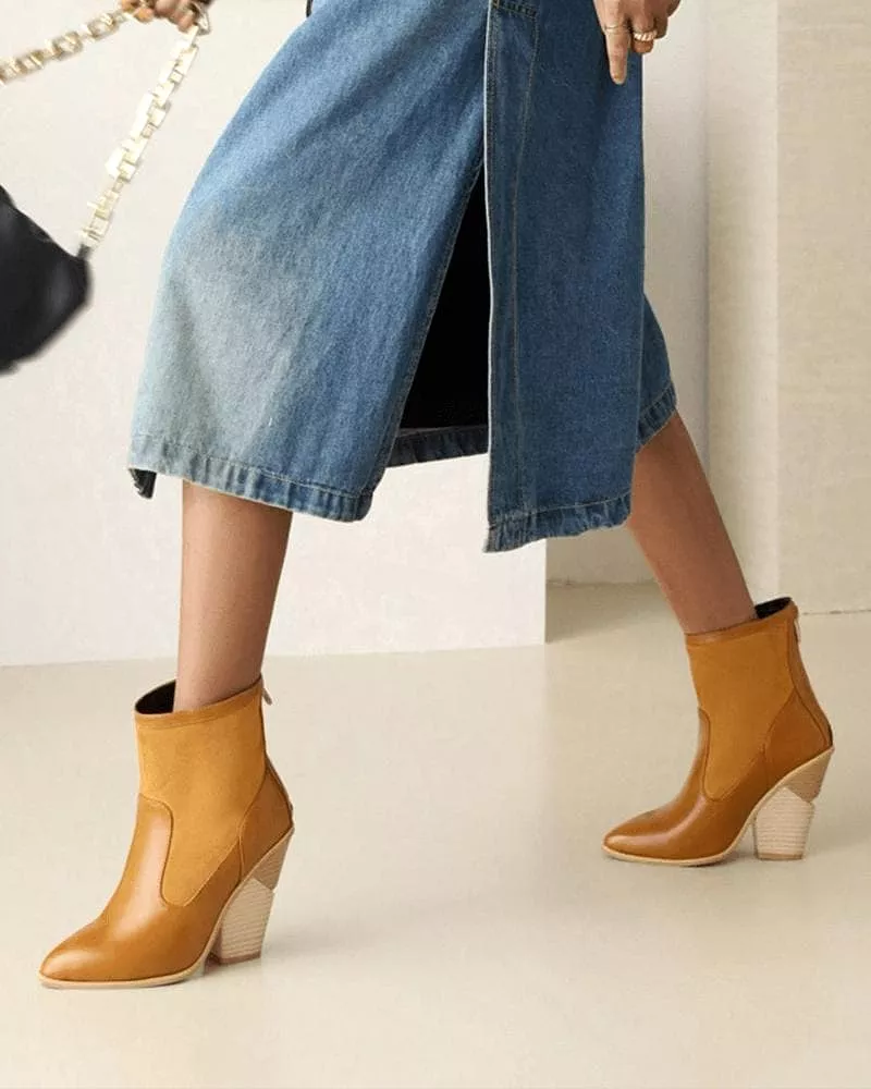 Women's Fashion Split Joint Zipper Boots