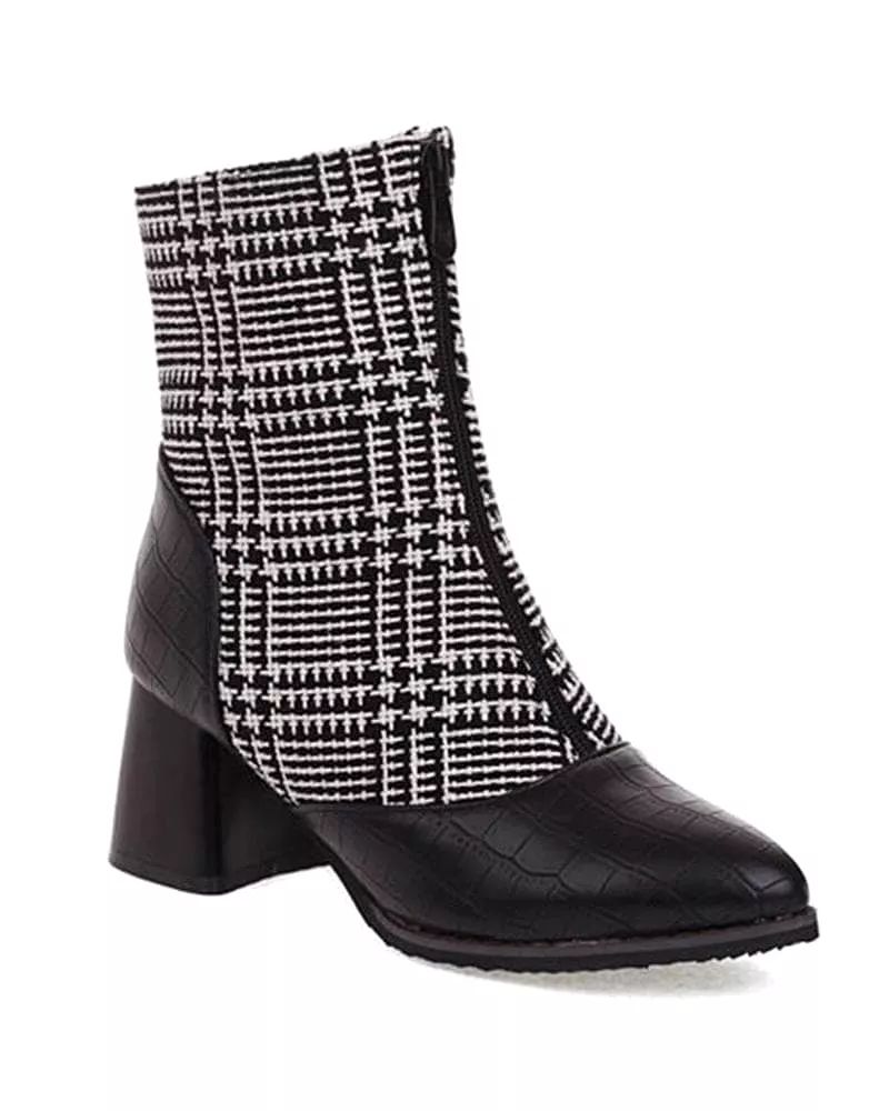 Women's Fashion Split Joint Zipper Boots