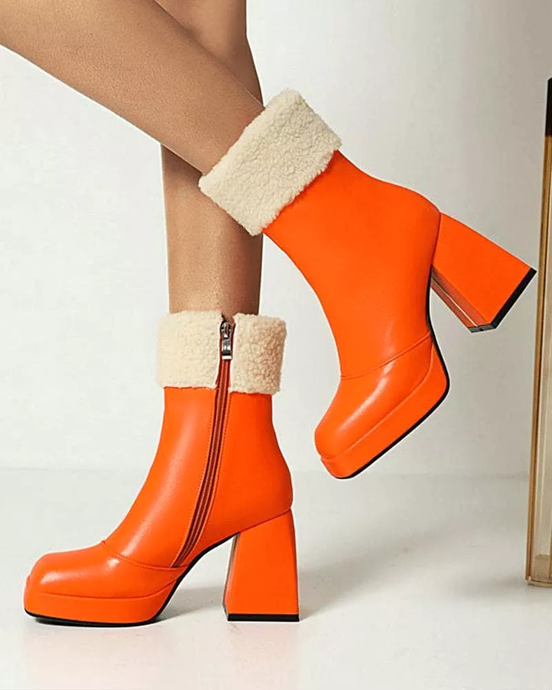 Women's Fashion Web celebrity style Zipper Boots