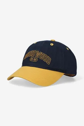 Wood Wood cotton baseball cap Brian navy blue color