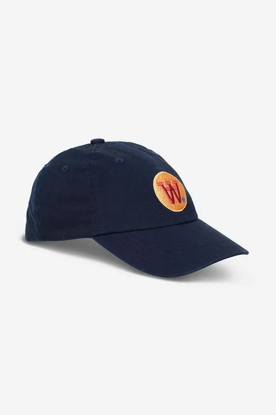 Wood Wood cotton baseball cap Eli Badge navy blue color