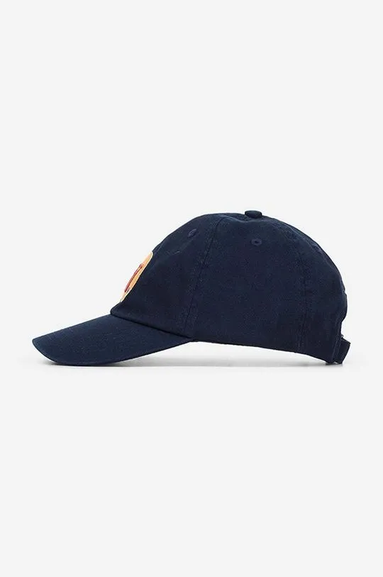 Wood Wood cotton baseball cap Eli Badge navy blue color