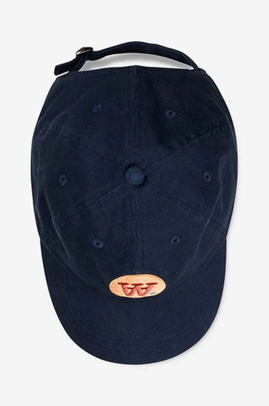 Wood Wood cotton baseball cap Eli Badge navy blue color