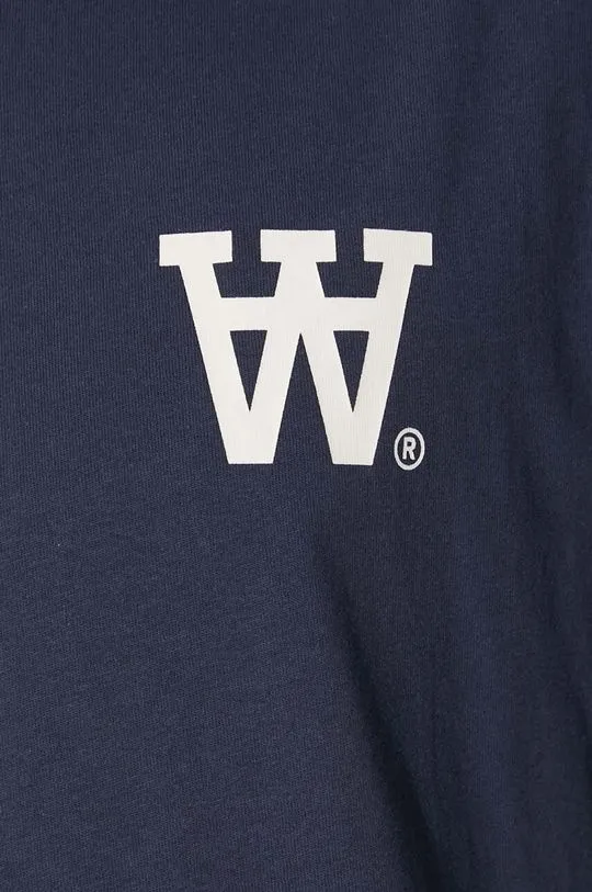 Wood Wood cotton t-shirt Ace AA Logo men’s navy blue color with a print 10285709.2222