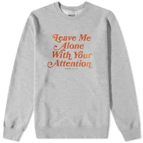 Wood Wood Hugh Leave Me Alone Crew SweatGrey