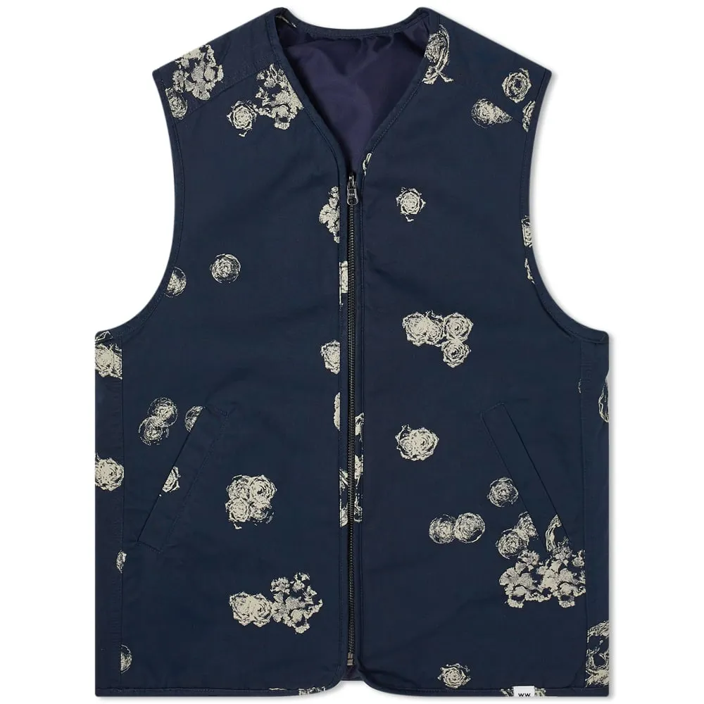 Wood Wood Victor Repeat Print VestBlue Aop