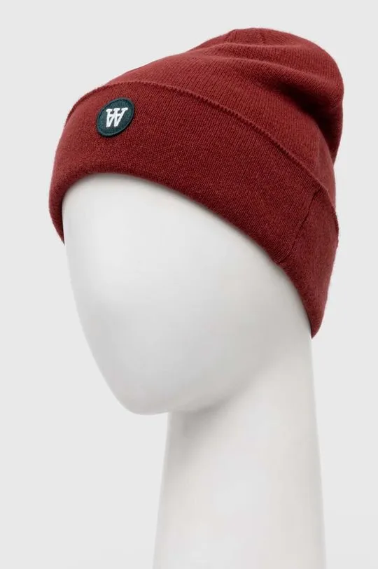 Wood Wood wool beanie red color