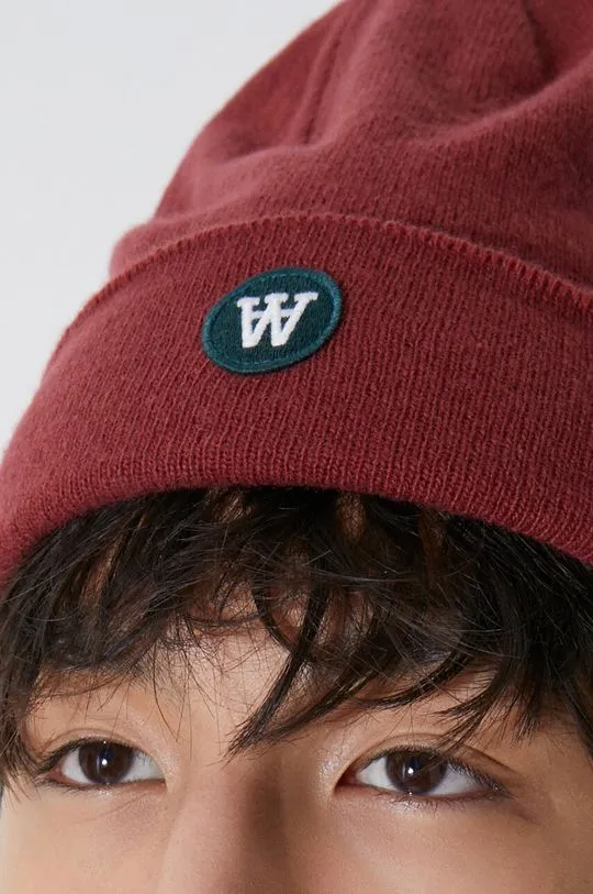 Wood Wood wool beanie red color