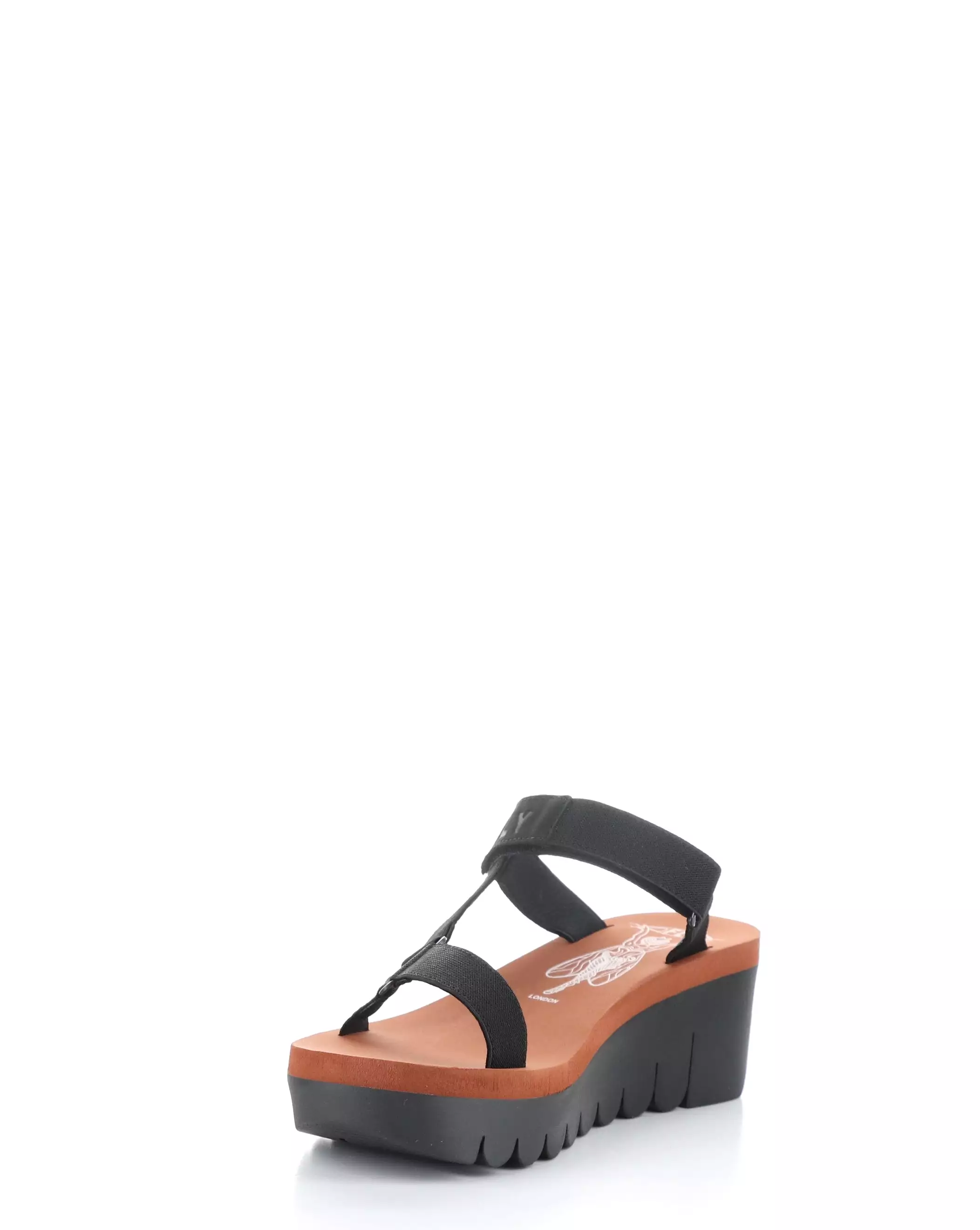 YAKA037FLY 000 BLACK Round Toe Sandals