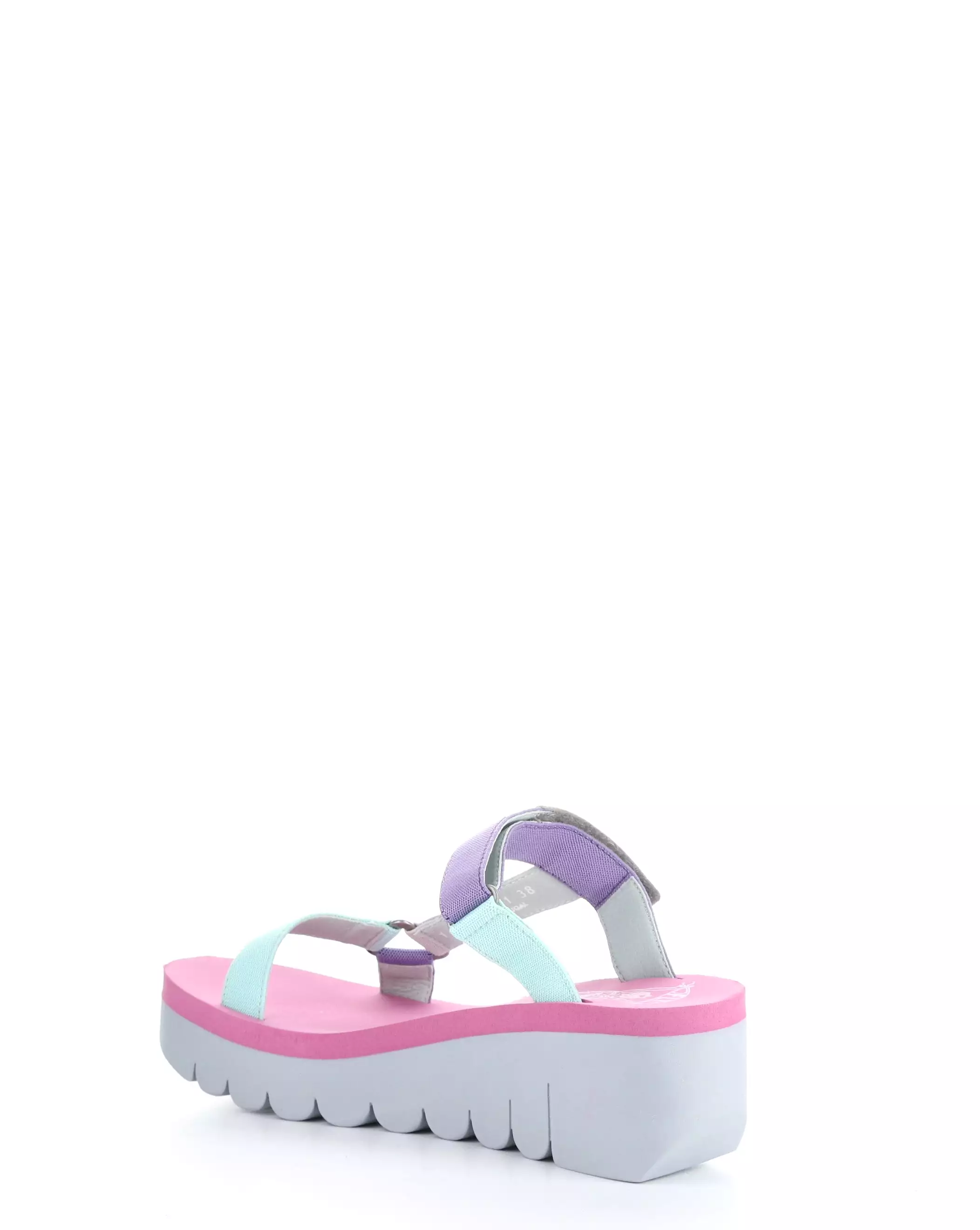 YAKA037FLY 001 GREY/MULTI/CAMU PINK Round Toe Sandals