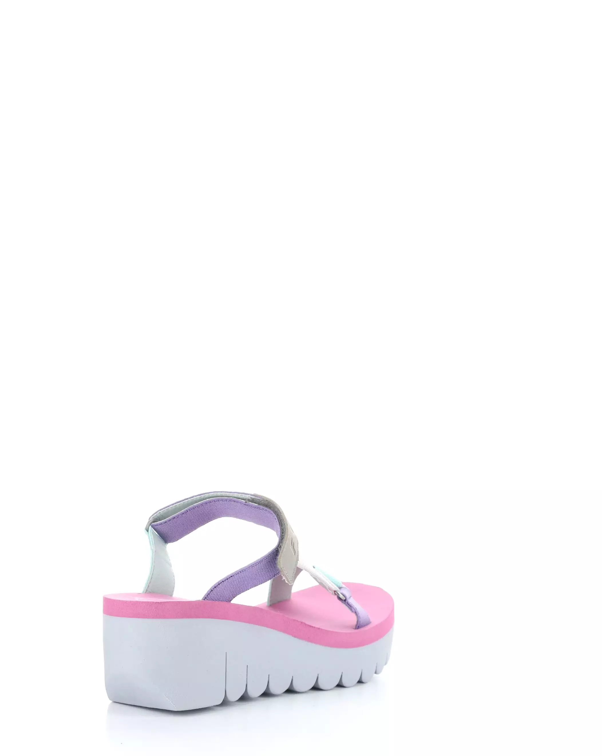 YAKA037FLY 001 GREY/MULTI/CAMU PINK Round Toe Sandals