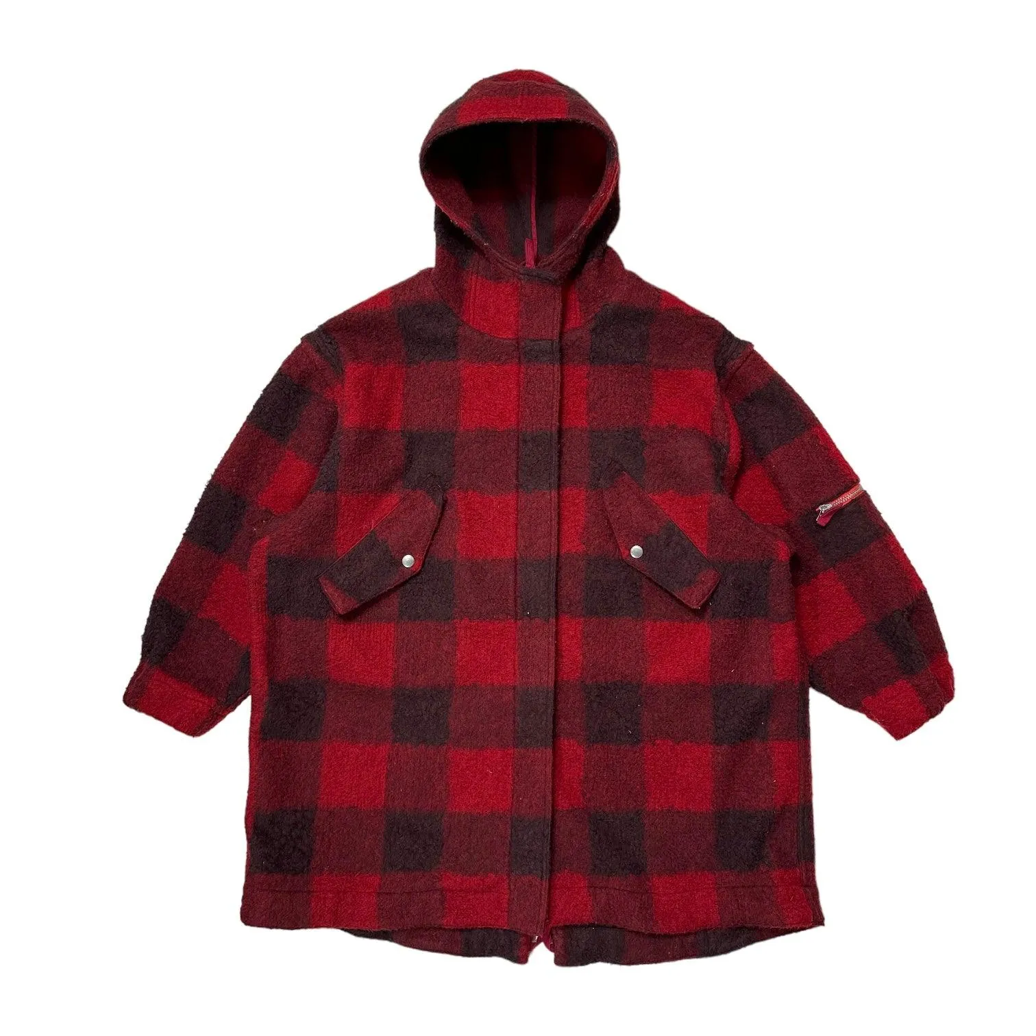 YMC Hunter Red Plaid Parka Jacket