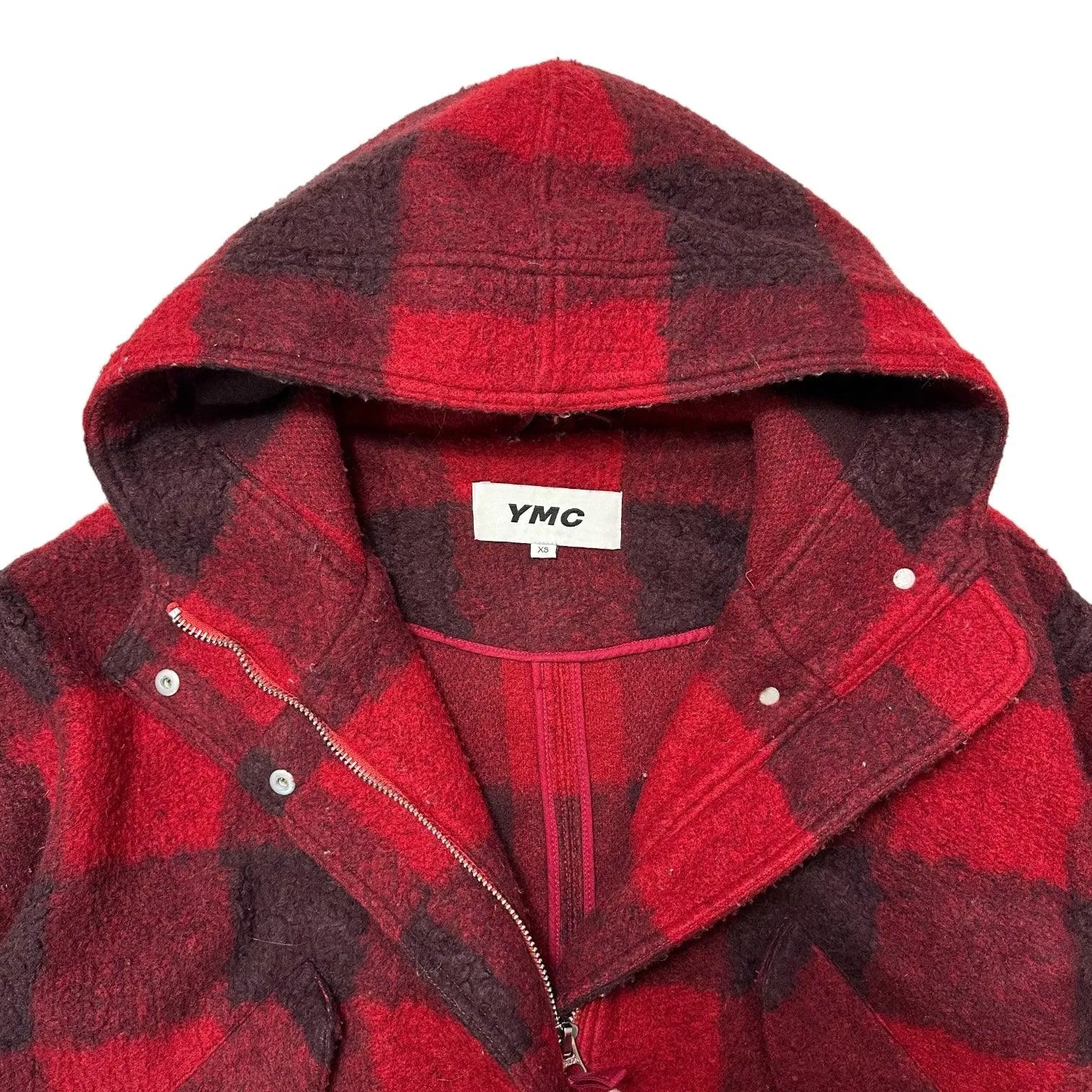 YMC Hunter Red Plaid Parka Jacket